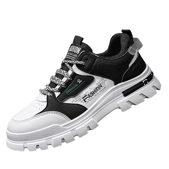 XIMIN Men's Non Slip Work Shoes - Lace Up Breathable Food Service Sneakers for Restaurant Kitchen Outdoor Hiking and Daily Work Shifts (White, 8.5)