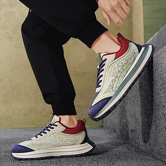 XIMIN Men's Pain Relief Arch Support Plantar Fasciitis Foot & Knee Pain Wide Shoes Orthopedic Heel Pain Free Orthotic Included Mighty Walk Footwear (8.5, Beige)