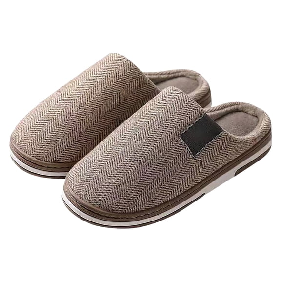 XIMIN Men's Slip-On Terry Clog Slipper Cushion Memory Foam Shake Fleece Comfy House Shoes with Faux Fur Lining and Indoor Outdoor Non-Slip Rubber Soles