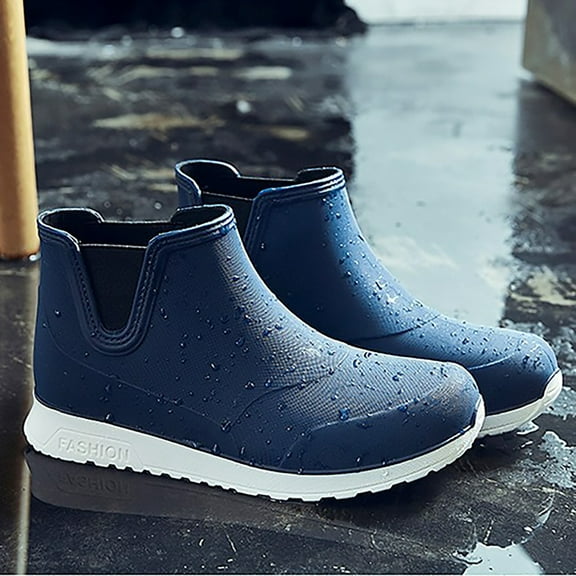 XIMIN Men's Tall Calf and Wear Ankle Rain Boots Snow Shoes Waterproof Short Rain Shoes for Garden Work Kids Fashionable Summer Footwear (44, C)