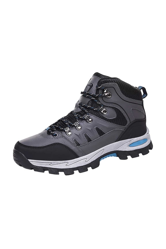 Men's Waterproof Trekking Hiking Boots Non-Slip Outdoor Mid Top Ankle Boot Outdoor Non-Slip Work Boots Breathable Hiker Camping Trekking Shoes