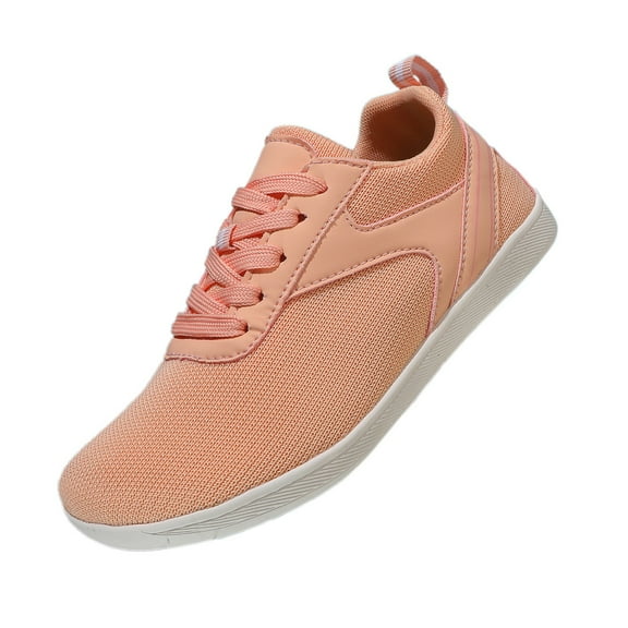XIMIN Men's Women's Wide Minimalist Toe Box Cross Trainer Walking Shoes Zero Drop Sole Barefoot Sneakers Casual Running Hiking Sneakers (7, Rose Gold)