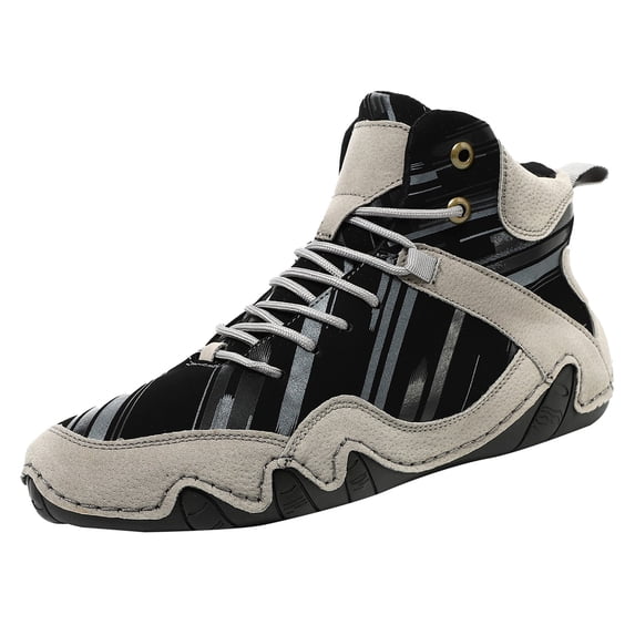 XIMIN Men's Wrestling Shoes - Barefoot Zero Drop High Top Boxing Footwear for Taekwondo Karate Martial Arts Weightlifting Fitness Training (Grey, 11)