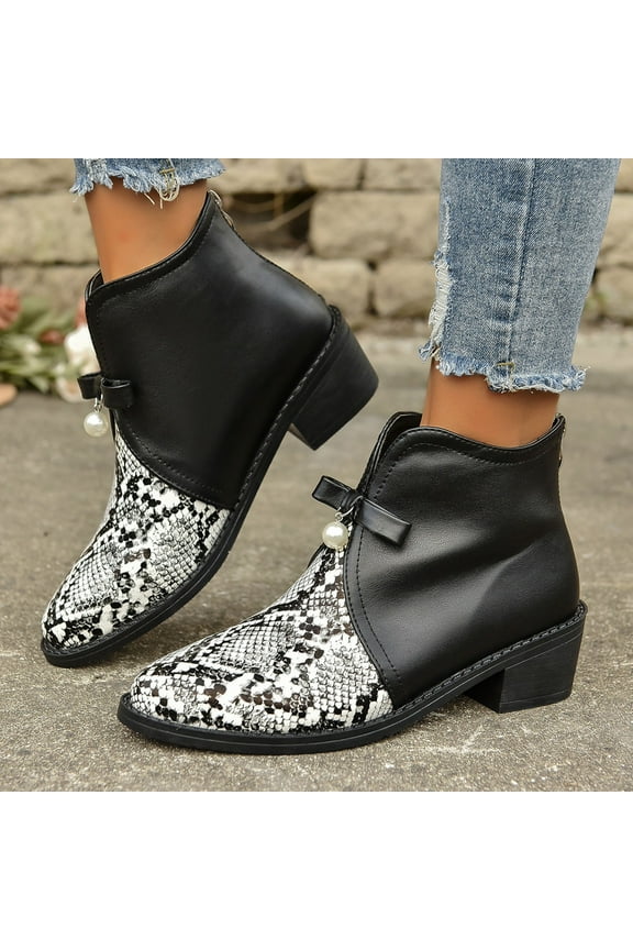 Mens Dress Ankle Chelsea Black Genuine Leather Boots Silvery-Pointed Toe Fashion Western Cowboy Boots with Buckle Party Punk Rock Wedding & Ballroom