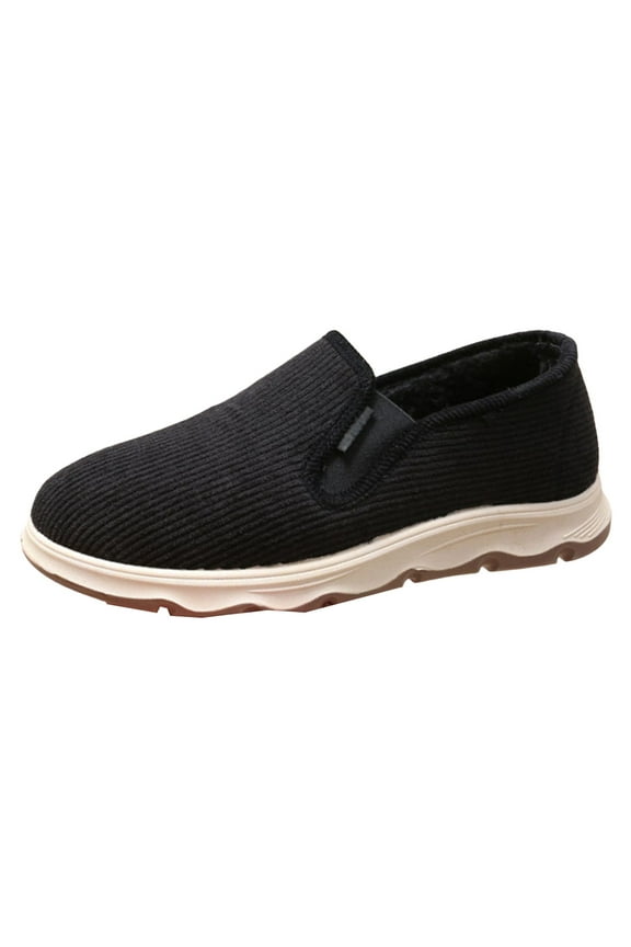 Mens Slip on Canvas Sports Loafers Casual Shoes Sneakers with Fuzzy Lined Comfy Walking Work Shoes Pain Relief Fashion Breathable Loafers Footwear