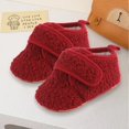 thumbnail image 1 of XIMIN Newborn Baby Fleece Fluffy Shoes First Walking Crib Shoes Non-Slip Lace Up Flat Shoes Adjustable Buckle Strap Fall Winter Warm Non-Slip Sneakers, 1 of 3