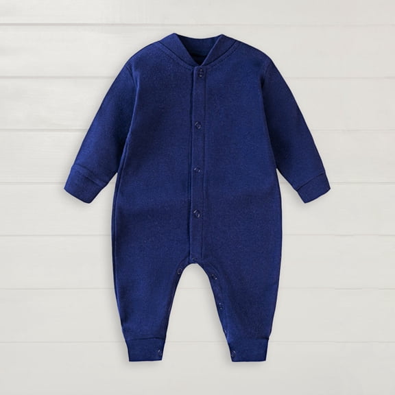 XIMIN Newborn Baby Girls One-Piece Jumpsuit Long Sleeve Footie Button Down Romper Long Sleeve Jumpsuit Autumn Comfortable Outdoor Climbing Playsuit Clothes