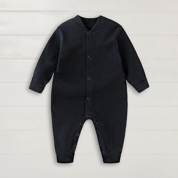 XIMIN Newborn Baby Girls One-Piece Jumpsuit Long Sleeve Footie Button Down Romper Long Sleeve Jumpsuit Autumn Comfortable Outdoor Climbing Playsuit Clothes
