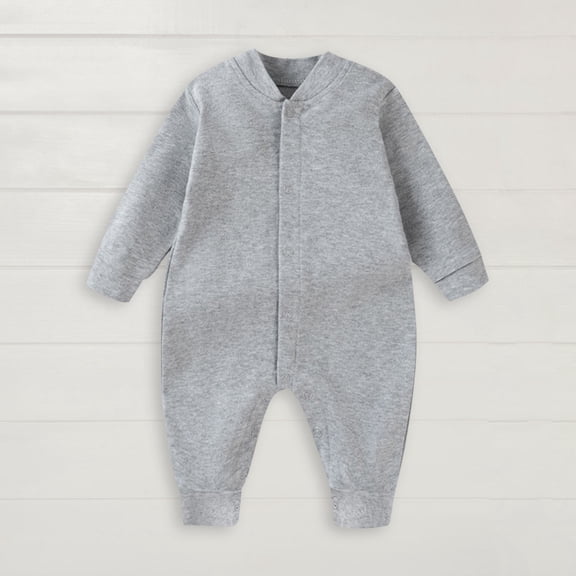 XIMIN Newborn Baby Girls One-Piece Jumpsuit Long Sleeve Footie Button Down Romper Long Sleeve Jumpsuit Autumn Comfortable Outdoor Climbing Playsuit Clothes