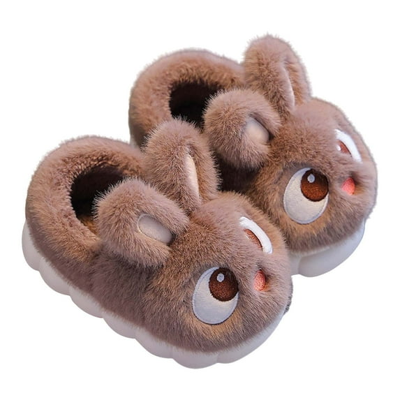 XIMIN Non-Slip Indoor bedroom Winter Shoes Children Boys Girls Winter Slippers Anti Slip Indoor Shoes Big Kids Adult Cotton Slippers