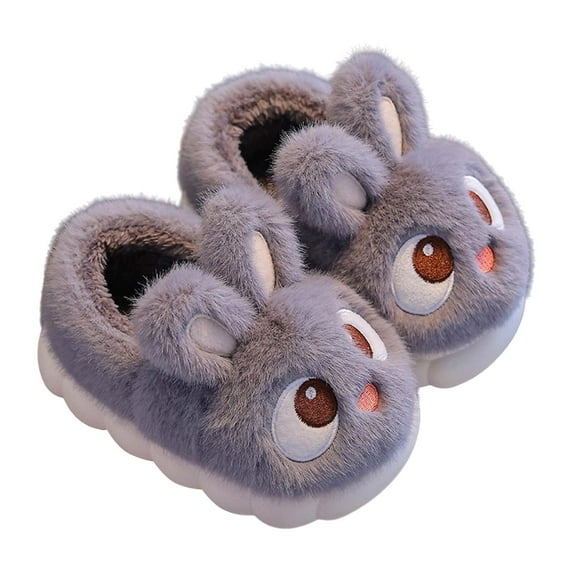 XIMIN Non-Slip Indoor bedroom Winter Shoes Children Boys Girls Winter Slippers Anti Slip Indoor Shoes Big Kids Adult Cotton Slippers
