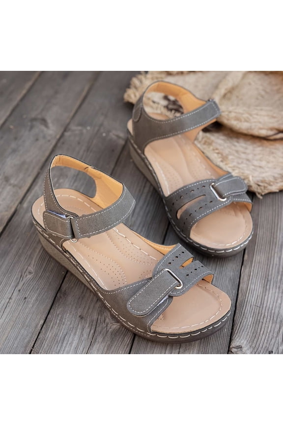 Orthopedic Flat Wedge Sandals for Womens Low Heel Sandal Open Toe Walking Dressy Arch Support Walking Summer Outdoor Walking Comfortable Shoes