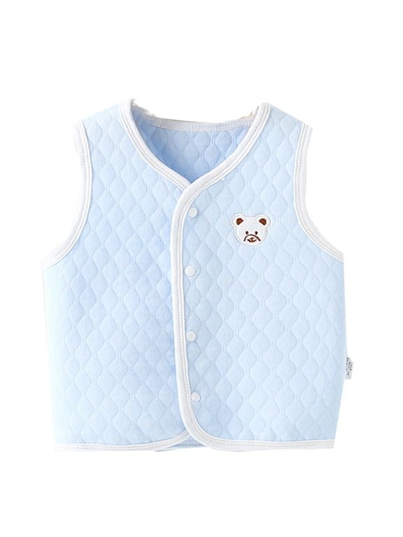 Quilted Puffer Vest for Baby Boys Girls, Outerwear Layering Cut, Kids Winter Warm Padded Vest for Cold Weather