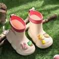 thumbnail image 1 of XIMIN Roller Rubber Easy on Rain Boots for Toddler Baby Girls Cartoon Giraffe Bear Pattern Waterproof Booties Mid Length Non Slip Winter Spring Fashion Cute Shoes, 1 of 4