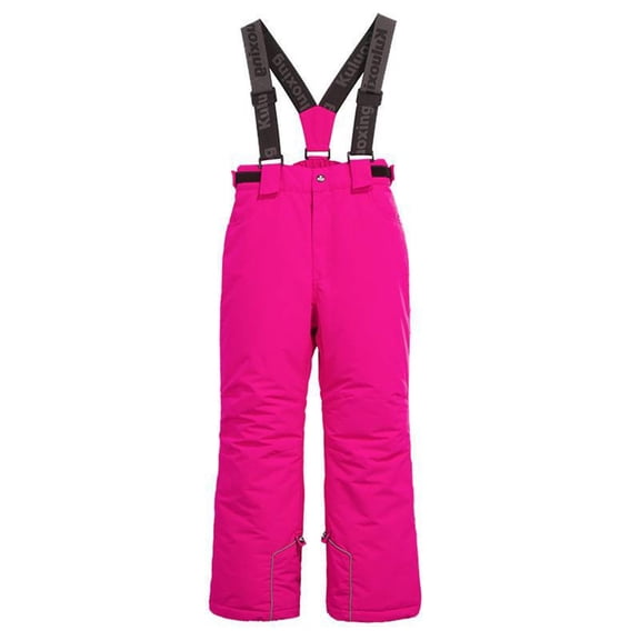 XIMIN Snow Overalls for Girls Kids Winter Outdoor Insulated Fleece Overalls Warm Slim Windproof Waterproof Spaghetti Straps Down Bibs Jumpsuit Straight Leg Trousers