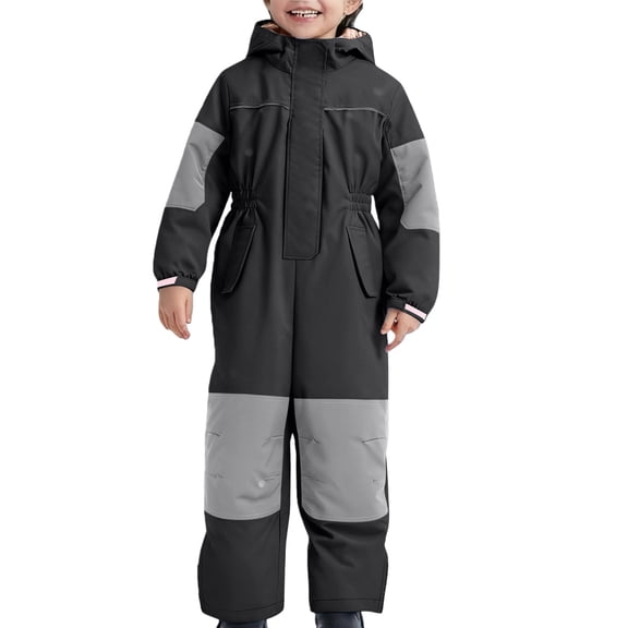 XIMIN Snow Suit for Girls One Piece Snowsuit Waterproof Insulated Waterproof Winter Overalls Snowboarding Ski Suits Coats Jumpsuits Outdoor Snowsuit