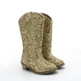 thumbnail image 1 of XIMIN Sparkly Boots for Girls Cowboy Boots Square Toe Kids Boots Embroidered Western Boots Cow Girl Boots Mid Calf Boots Girl Cowboy Boots (4-4.5 Years, Gold), 1 of 6