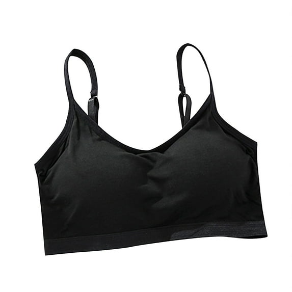 XIMIN Sport Vest Bras Underwear Teens Girls Training Bra Comfort Stretch Bralette Cotton Padded Sports Bra for Big Girls with Adjustable Straps