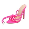 thumbnail image 1 of XIMIN Strappy Heels Dressy Womens Sparkly Heels Sandals Open Toe Dressy Sandal Heel for Women Tall Thick Heel Stiletto Comfortable Summer Party Shoes (8.5, Hot Pink), 1 of 4
