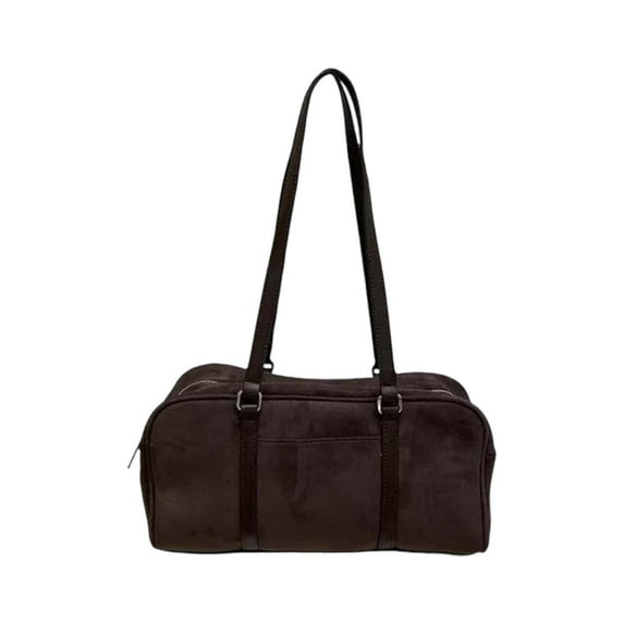 XIMIN Suede Tote Bag for Women Womens Purse Handbag Brown Retro Top Handle Bag Fashion Shoulder Satchel Work Bags Travel Bag