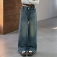 thumbnail image 1 of XIMIN Teen Girl Vintage Jeans Y2k Streetwear Baggy Denim Cargo Pants High Waist Wide Leg Loose Denim Pants with Pockets Cute Back to School Trendy Jean, 1 of 8