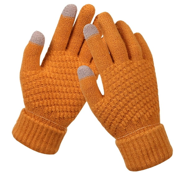XIMIN Teen Girls Colorful Mittens Winter Warm Knit Gloves with Thickening Fashion Outdoor Cycling Gloves Fashion Cold Weather Breathable Gloves