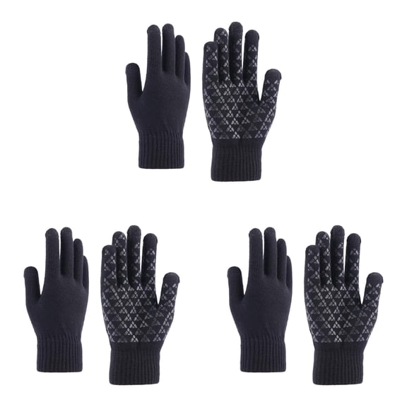XIMIN Teen Girls Gloves Womens Knitted Piled Thickened Thermal Gloves Winter Warm Gloves Cold Proof Gloves Breathable Windproof Gloves