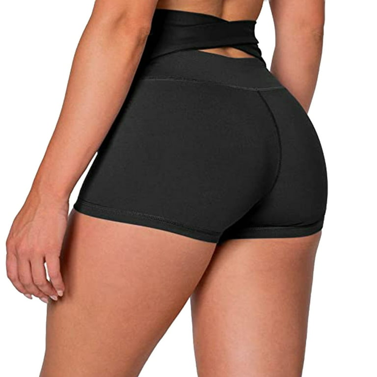 XIMIN Teen Girls Loose Shorts Women s Back Waist Strap High Waist Tight Fitness Solid Color Stretch Yoga Pants Lady Active Shorts Walmart