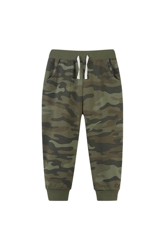 Toddler Baby Boys Jogger Straight Leg Camo Printed Pants Breathable Plain Camouflage Pattern Baggy Sweatpants Kids Drawstring Elastic Pull-On Trendy Pants