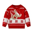 thumbnail image 1 of XIMIN Toddler Baby Boys Girls Christmas Sweaters Cozy Knitted Long Sleeve Kids Funny Santa Graphic Snowman Knit Xmas Pullover Cute Winter Warm Jumper Tops, 1 of 3