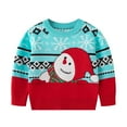 thumbnail image 1 of XIMIN Toddler Baby Boys Girls Christmas Sweaters Cozy Knitted Long Sleeve Kids Funny Santa Graphic Snowman Knit Xmas Pullover Cute Winter Warm Jumper Tops, 1 of 3