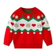 thumbnail image 1 of XIMIN Toddler Baby Boys Girls Christmas Sweaters Cozy Knitted Long Sleeve Kids Funny Santa Graphic Snowman Knit Xmas Pullover Cute Winter Warm Jumper Tops, 1 of 3