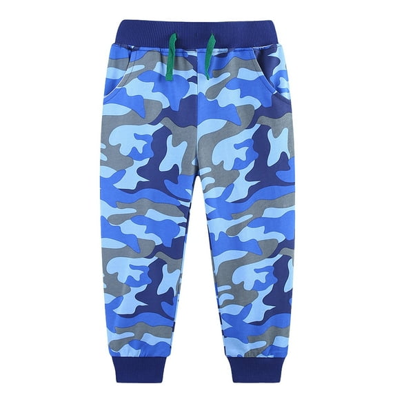 XIMIN Toddler Baby Boys Jogger Straight Leg Camo Printed Pants Breathable Plain Camouflage Pattern Baggy Sweatpants Kids Drawstring Elastic Pull-On Trendy Pants
