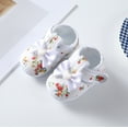 thumbnail image 1 of XIMIN Toddler Baby Girls Soft-Soled Shoes Infant Walkers Anti-Slip Shoes Cartoon Strawberry Graphic Print Bow Princess Lightweight Shoes (6-12 Months, White), 1 of 8