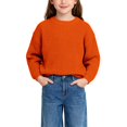 thumbnail image 1 of XIMIN Toddler Baby Knit Sweater Boys Girls Solid Color Crewneck Pullover Round Neck Long Sleeve Cute Sweaters Knitwear Fall Winter Warm Clothes, 1 of 3