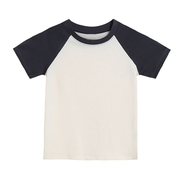 XIMIN Toddler Baby Raglan Shirt Baseball Tee Cotton T-Shirt for Girls Boys Short or Long Sleeve Solid Color Top