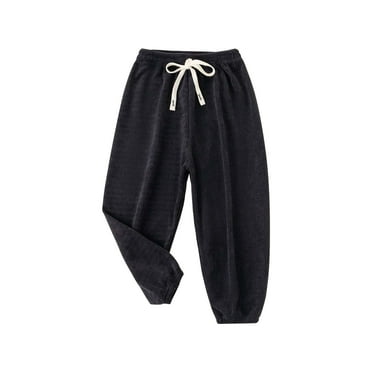 XIMIN Toddler Boy Girl Solid Color Sweatpants Cotton Drawstring Elastic Waist Sport Jogger Pants Casual Solid Color Sports Pants Clothes Winter Toddler