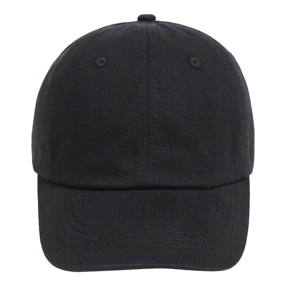 XIMIN Toddler Boys Baby Girls Original Classic Low Profile Baseball Cap Golf Dad Hat Adjustable Cotton Hats Unconstructed Plain Cap for Summer Outdoor (2 Years, Black)