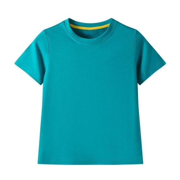 XIMIN Toddler Boys Girls Plain Solid Color T-Shirts Crew Neck Short Sleeve Casual Tops Kids Summer Cotton Tees Casual Shirts Basic Blouse (150, Camouflage)
