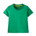 thumbnail image 1 of XIMIN Toddler Boys Girls Plain Solid Color T-Shirts Crew Neck Short Sleeve Casual Tops Kids Summer Cotton Tees Casual Shirts Basic Blouse (18-24 Months, Green), 1 of 7