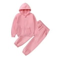 thumbnail image 1 of XIMIN Toddler Fleece Sweatsuits Outfits 2PC Thicken Hooded Zipper Jacket Long Sleeve Sweatshirt and Jogging Pants Sweatpants Pocket Thermal Clothes Sets, 1 of 9