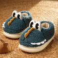 thumbnail image 1 of XIMIN Toddler Fuzzy Cute Animal Dinosaur Slippers Cute Soft Fleece Sherpa Cartoon Non Slip Indoor House Bedroom Shoes Kids Fall Winter Warm Slipper, 1 of 7