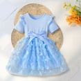 thumbnail image 1 of XIMIN Toddler Girl Tulle Dress Summer Ruffle Short Sleeve Baby Girls' Solid Color Crew Neck Tulle Flower Princess Wedding Dress Fashion Casual Dresses, 1 of 8