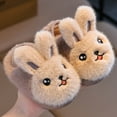 thumbnail image 1 of XIMIN Toddler Girl's Bunny Fluffy Lining Slippers Cute Cartoon Soft Sole Baby Comfortable Cotton Slippers with Back Strap Winter Warm Non-Slip Slides, 1 of 5