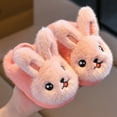 thumbnail image 1 of XIMIN Toddler Girl's Bunny Fluffy Lining Slippers Cute Cartoon Soft Sole Baby Comfortable Cotton Slippers with Back Strap Winter Warm Non-Slip Slides, 1 of 8