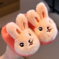 thumbnail image 1 of XIMIN Toddler Girl's Bunny Fluffy Lining Slippers Cute Cartoon Soft Sole Baby Comfortable Cotton Slippers with Back Strap Winter Warm Non-Slip Slides, 1 of 5