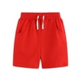 thumbnail image 1 of XIMIN Toddler Girls Boys Kids Sport Soild Casual Cotton Shorts with Drawtring Fashion Beach Cargo Pants Comfort Shorts New Clothes Sport Jogger Shorts (6 Years, Red), 1 of 5
