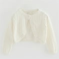 thumbnail image 1 of XIMIN Toddler Girls Solid Color Cardigan Sweater Toddler Bolero Shrug Baby Button Closure Lace Cropped Sweaters Kids Long Sleeve Dress Up Jacket Tops Outwear, 1 of 4