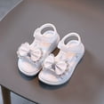 thumbnail image 1 of XIMIN Toddler Kids Girls Bow Soft Sole Open Toe Sandals Princess Dress Shoes Ankle Strap Comfy Summer Outdoor Sport Casual Cute Princess Flower Flat Shoes, 1 of 4