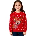 thumbnail image 1 of XIMIN Toddler Kids Ugly Christmas Sweater Girls Boys Funny Xmas Santa Print Holiday Sweaters Long Sleeve Crewneck Fall Winter Warm Knit Pullover Tops, 1 of 4